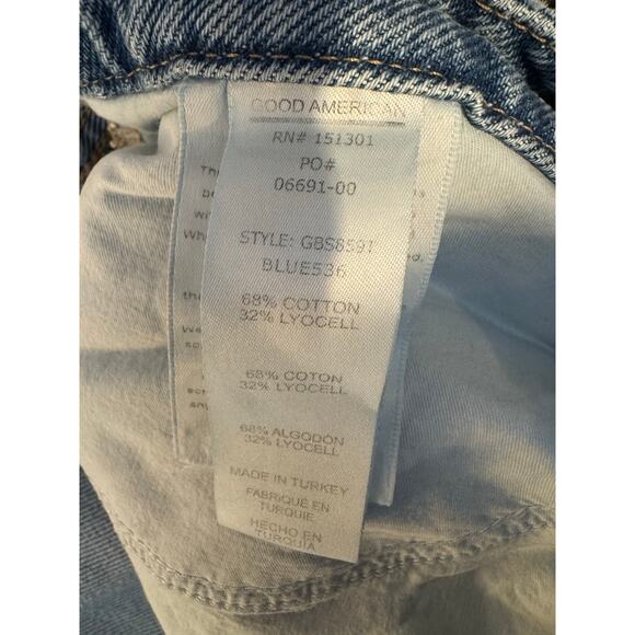 Good American Good Boy Distressed Boyfriend Jeans in Blue536 Size 20 - Picture 10 of 11